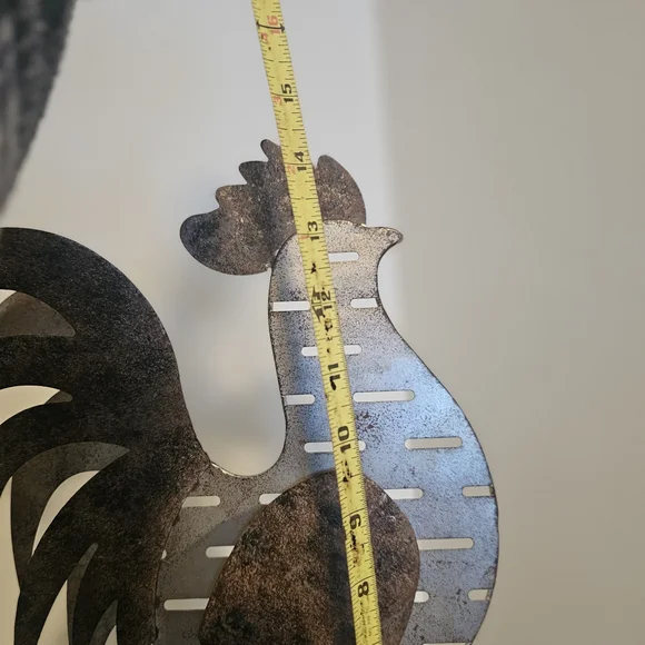 Rustic Metal Rooster Sculpture - Picture 2 of 2
